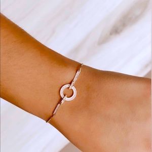 Gold Cubic Zirconia Pendant Bracelet For Women